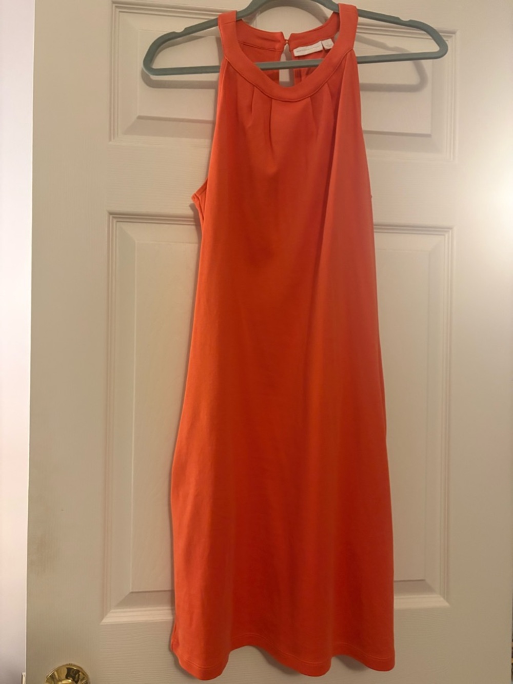 New York & Company Sleeveless Orange Halter Midi Dress